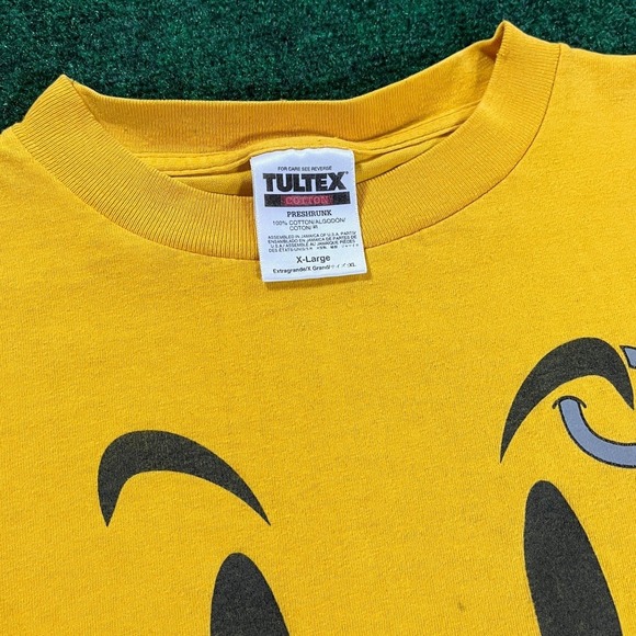 1997 Pierced Smiley Face Vintage All U T-Shirt Unisex XL Yellow y2k - Picture 4 of 7